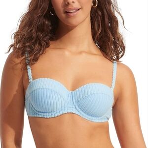 Seafolly Women's Underwire Bustier Bralette Bikini Top Swimsuit Size 14DD